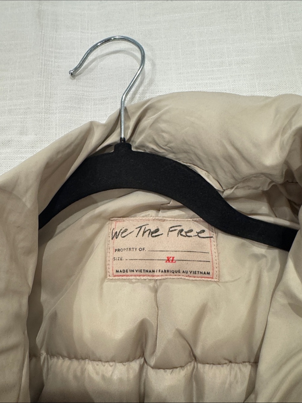 We The Free Light Beige Bomber Puffer Jacket - Picture 3 of 5